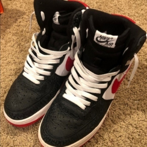 Nike Air Force 1 High \'07 White/Red Elephant Print